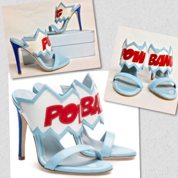 Chiara Ferragni Shoes - CHIARA FERRAGNI Pow Bang Patent Slides Heels